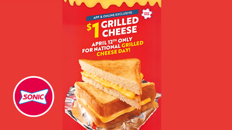 Enjoy Sonic’s Grilled Cheese Sandwich Deal for $1 on April 12