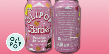 Olipop and Barbie Launch Peach and Cream Soda at Shops