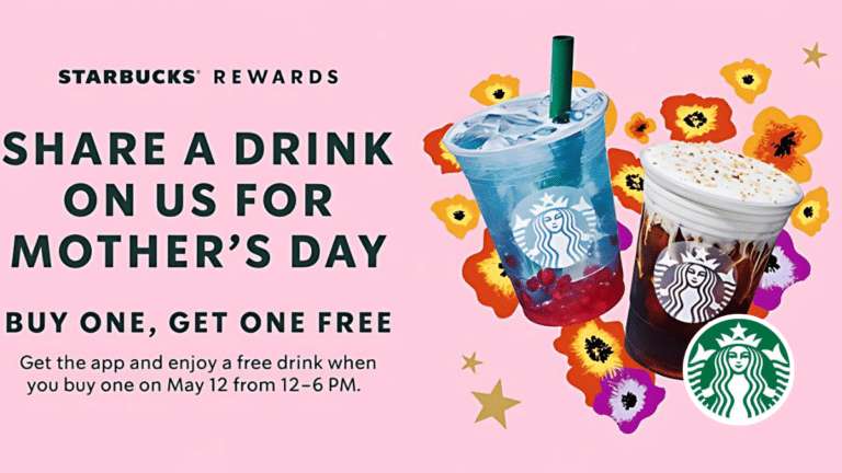 Starbucks Mother’s Day Deal: Buy One, Get One Free on Drinks!