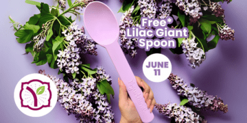 Today Only: Get Yogurtland’s Giant Lilac Spoon For Free
