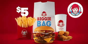 Wendy's App Exclusive Get an Exclusive Freebie With a $5 Biggie Bag