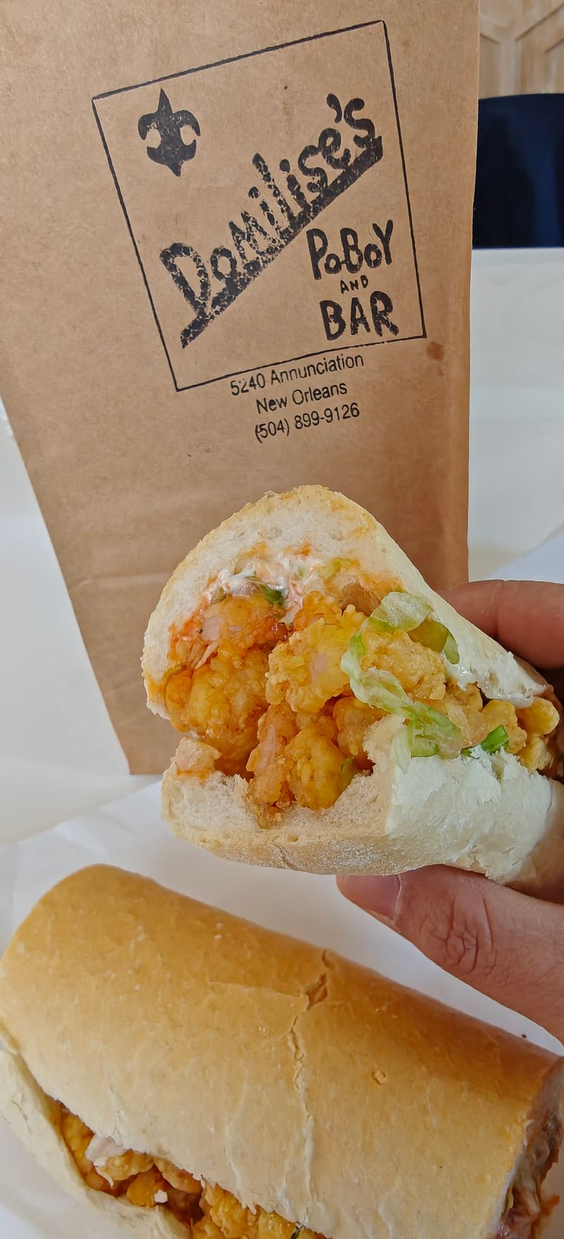 Shrimp Po Boy, Fully Dressed