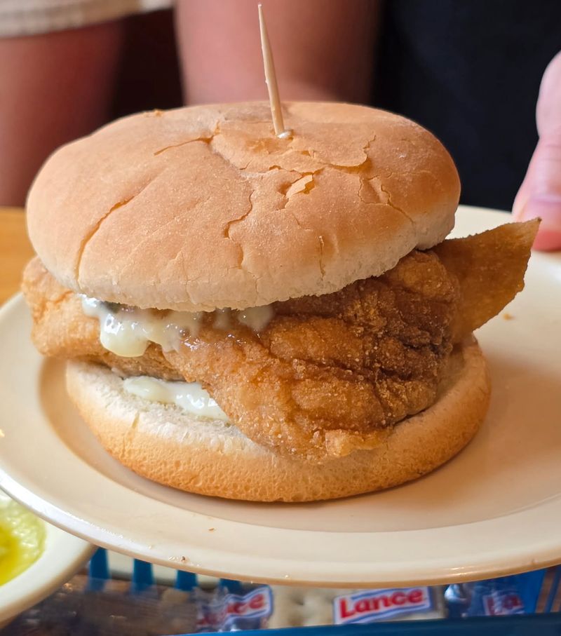 This Florida Retro Roadside Drive-In Griddles Bacon Cheeseburgers, Fried Grouper, And Banana Shakes The Way Panhandle Locals Remember 3 Fried Grouper Sandwich