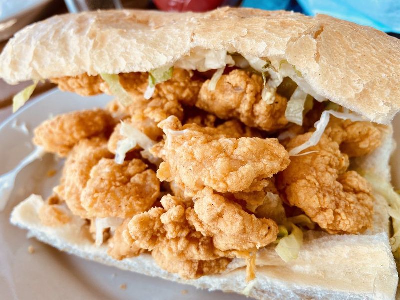 Overstuffed Fried Shrimp Po-Boy