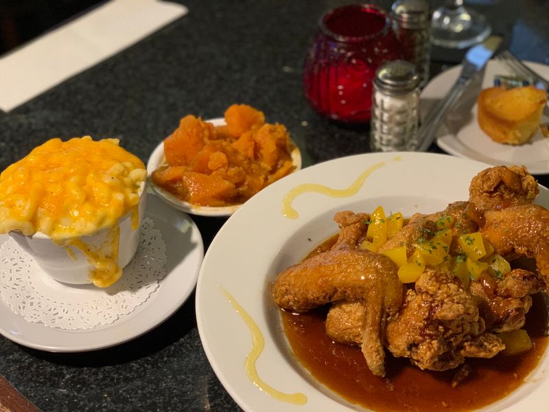 Peach Bourbon Wings Dinner