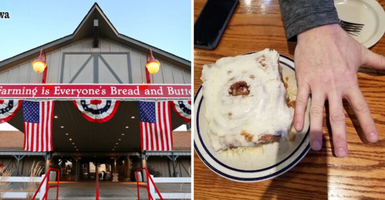 This Small-Town Iowa Café Makes Cinnamon Rolls So Big They Need Their Own Plate