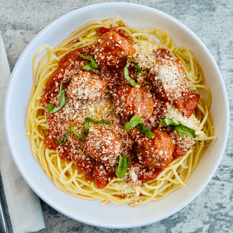 Spaghetti and meatballs