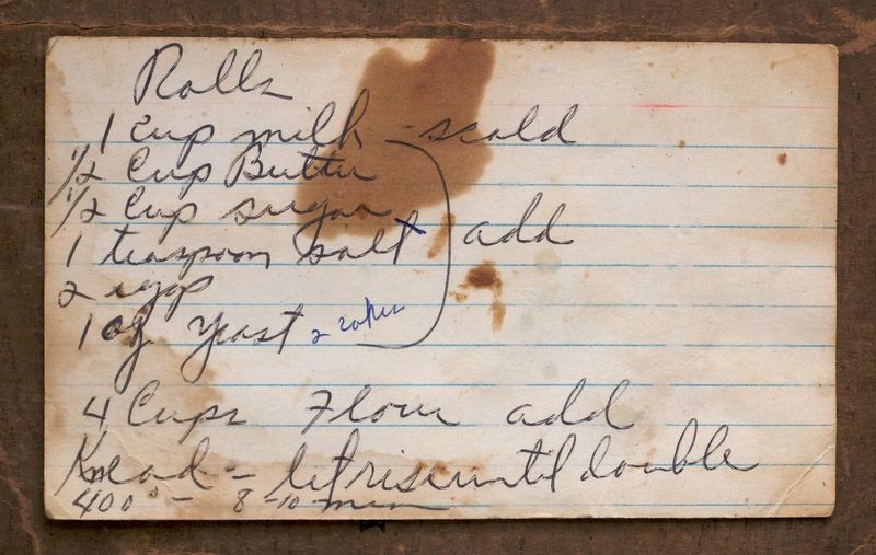 Old recipe card