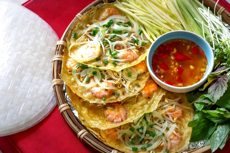 Light but Full of Flavor - 15 Vietnamese Dishes Perfect for Hot Summer Days 13 Banh Xeo (Vietnamese sizzling crepes)