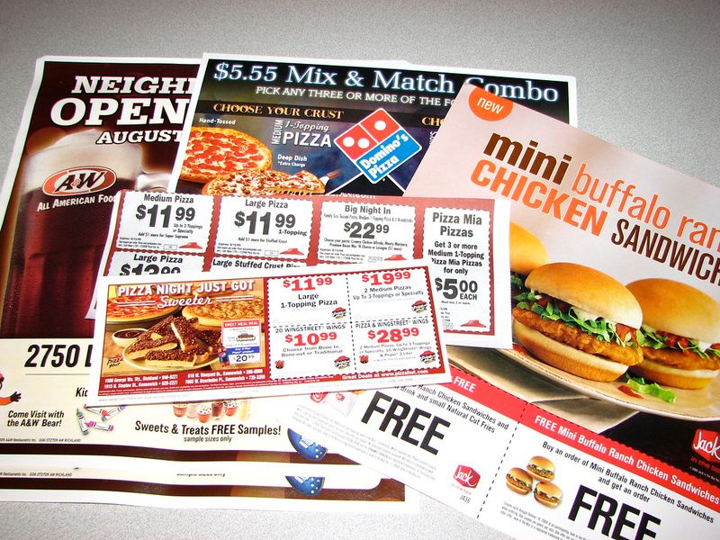 Paper coupon flyers
