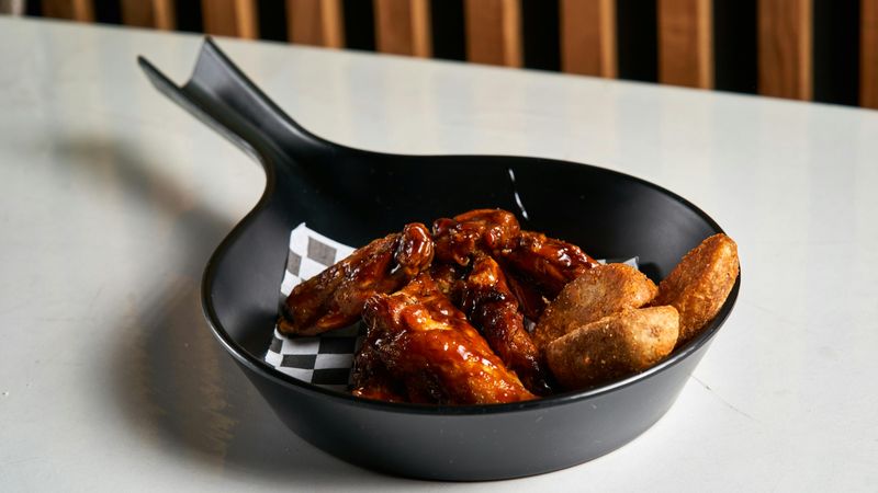 BBQ Glazed Chicken Wings with Potato Bites