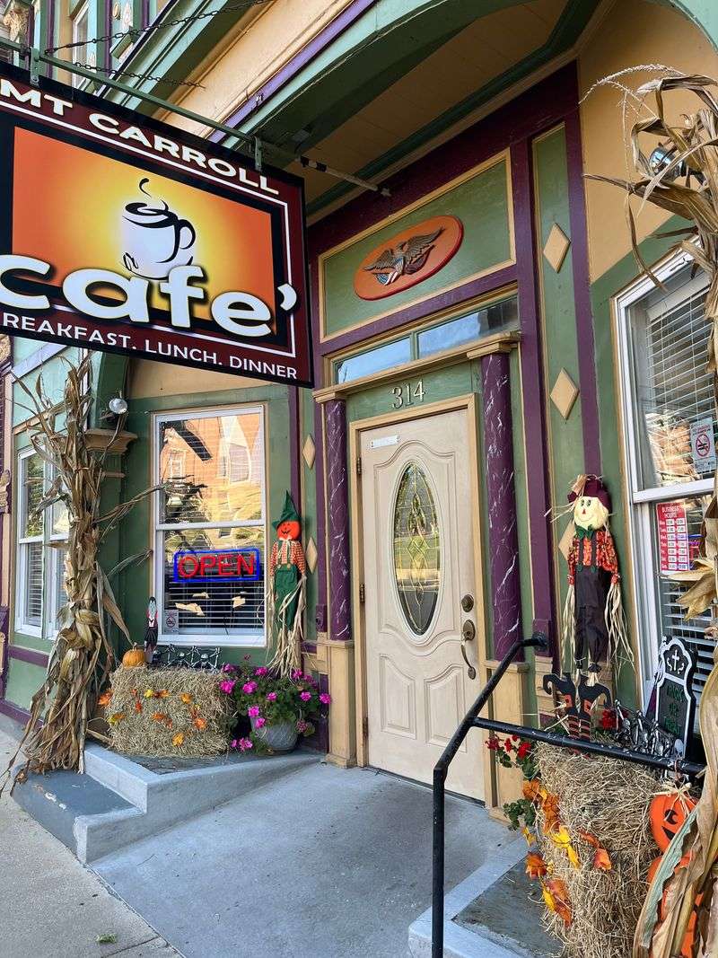 14 Midwest Town Squares Where Cafés And Corner Shops Turn Saturdays Into Rituals 10 Mt Carroll Cafe - Mt Carroll, Illinois
