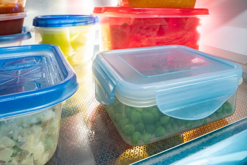 Leftovers stored in containers