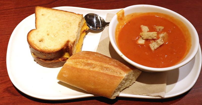 Grilled cheese sandwich with tomato soup