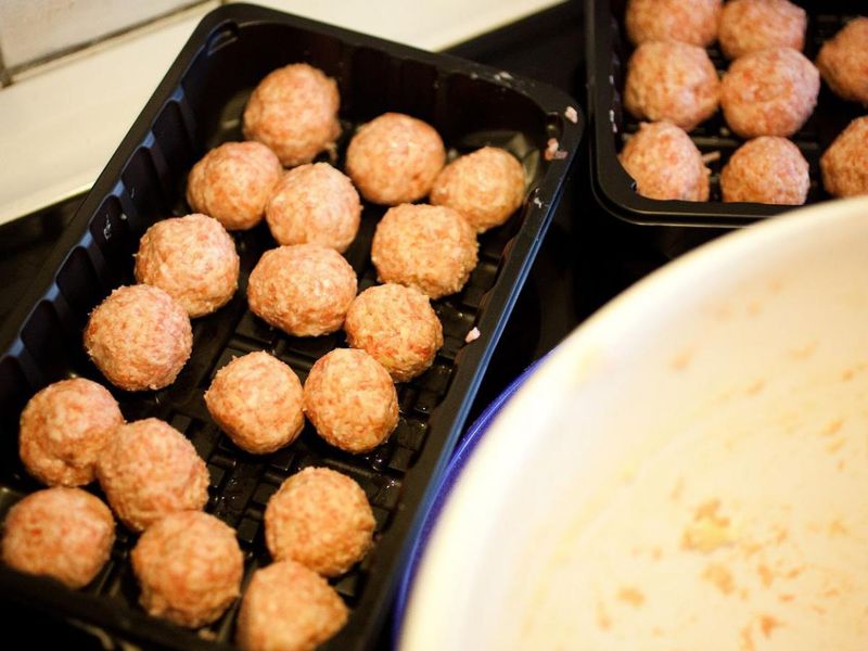 Frozen meatballs