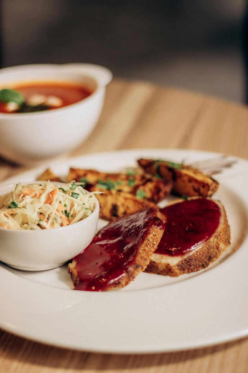 Glazed Meatloaf with Roasted Potatoes & Fresh Slaw