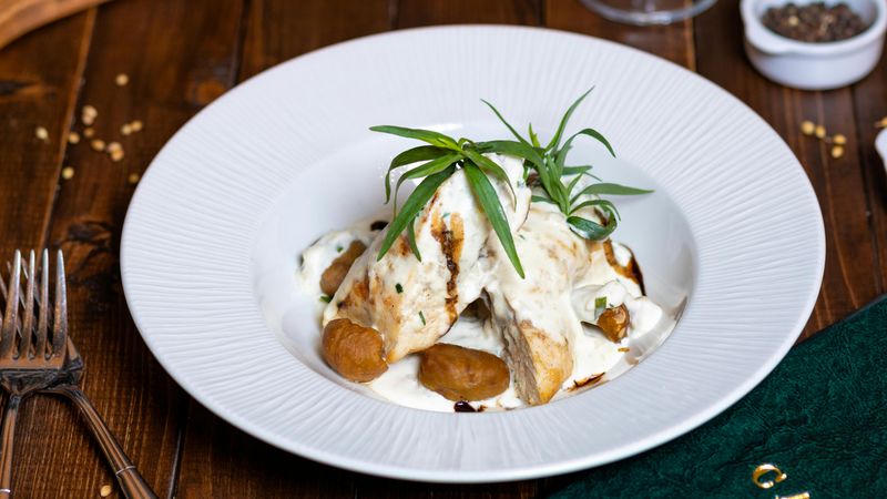 Creamy Tarragon Chicken with Chestnuts