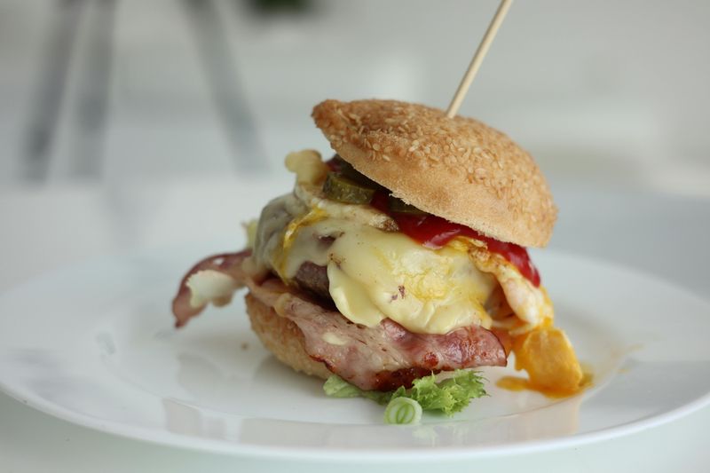 Cheesy Bacon Sunrise Burger