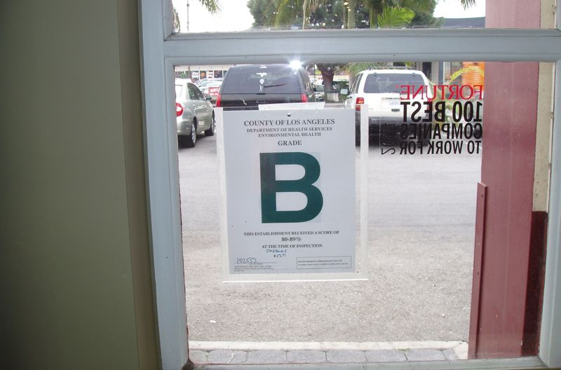 Health inspection notice