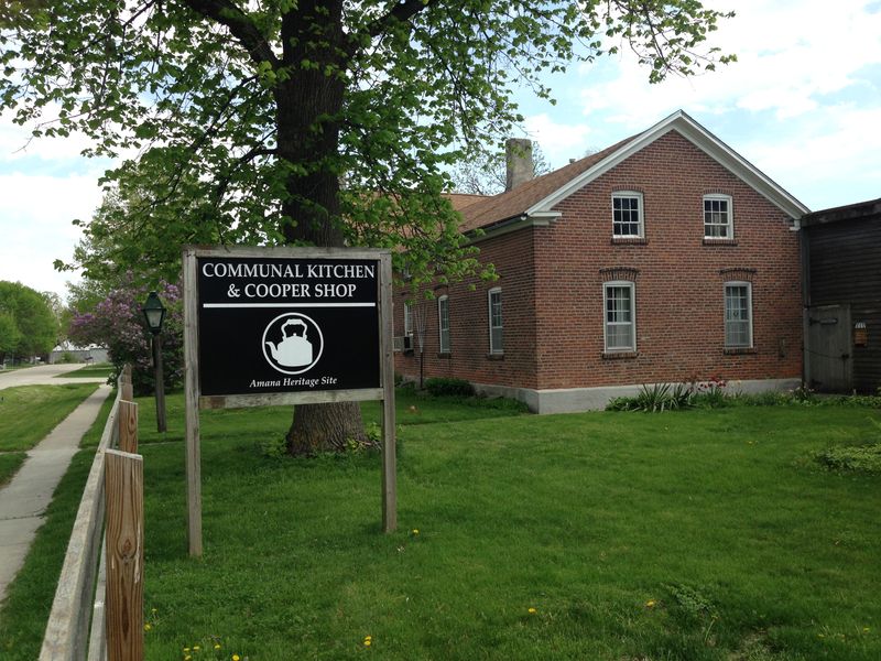 12 Small-Town Cafés Across America Locals Swear Are Still the Best Deal in Town 11 Communal Kitchen Museum and Cooper Shop - Middle Amana, Iowa