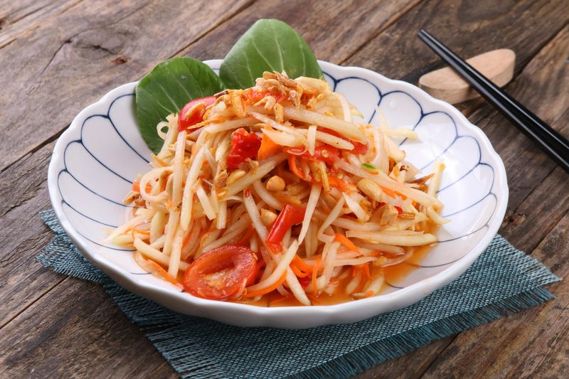 24 Thai Favorites Ranked From Mild to “Why Is My Face on Fire?” 13 Green Papaya Salad (Mild)