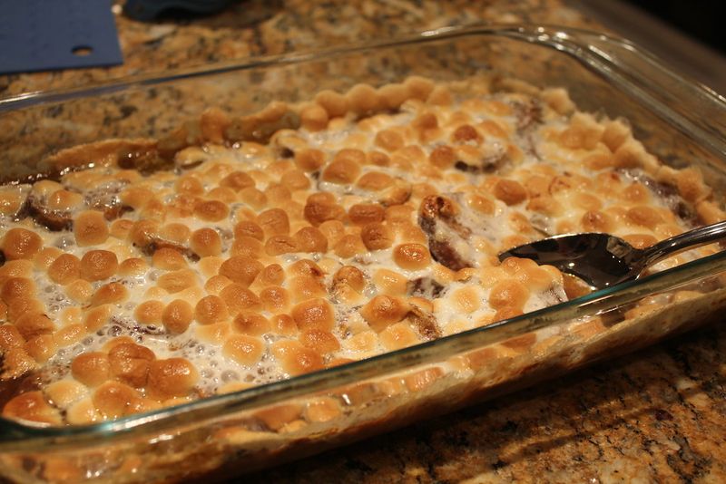 Sweet potato casserole with marshmallows