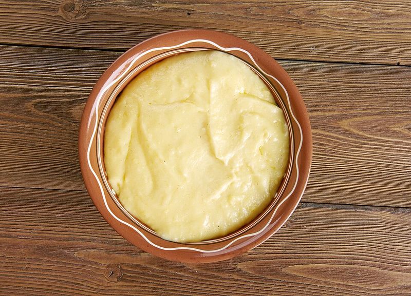 Polenta with butter and cheese