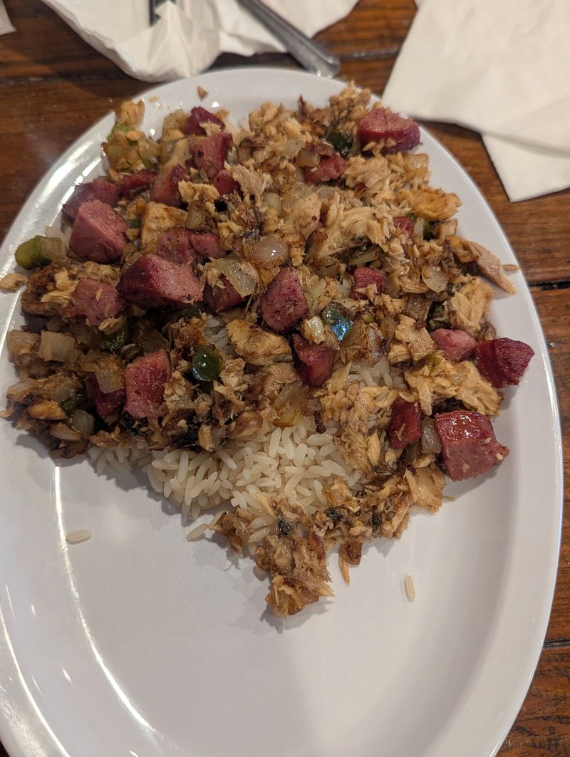 Salmon and Sausage Rice Combo