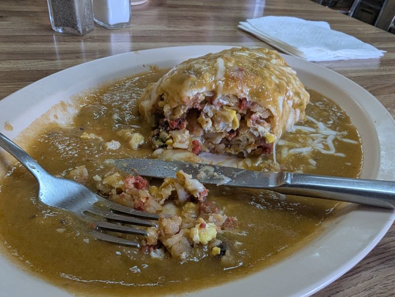 Breakfast Burrito With Green Chile