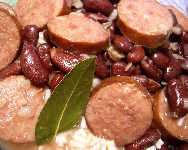 Rice and beans with sausage