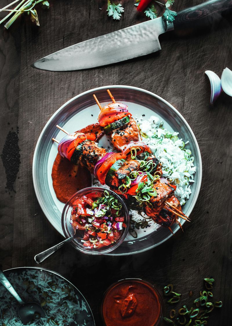 Tandoori Chicken Skewers with Basmati Rice