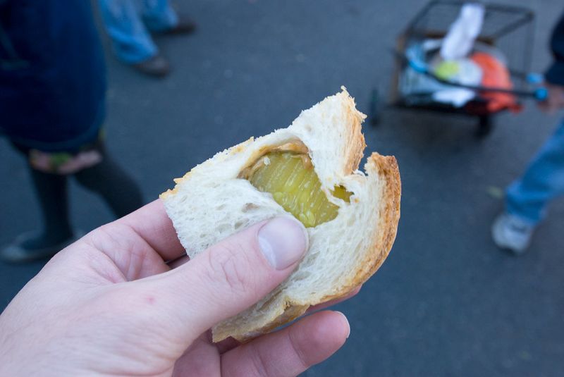 Peanut butter and pickle sandwiches