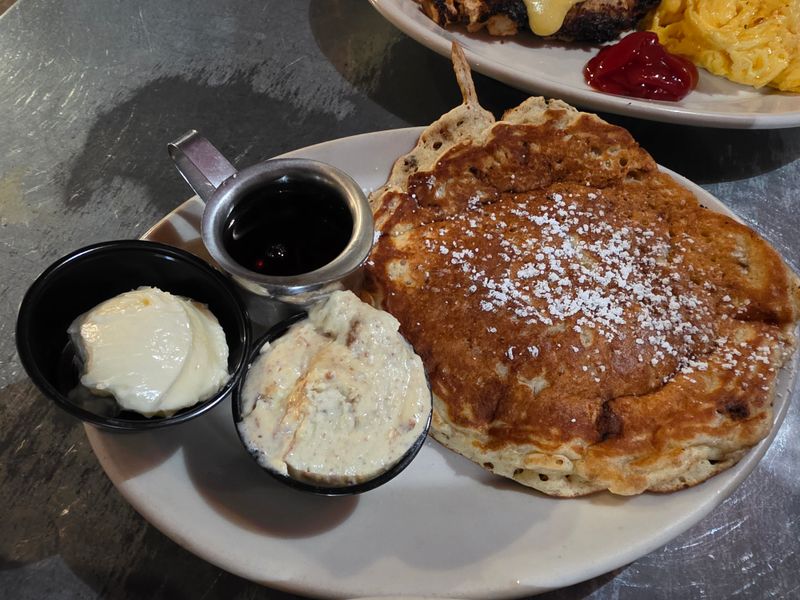 Banana Nut Pancakes With Caramel Drizzle