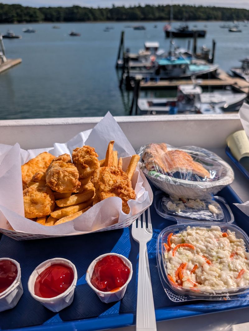This Maine Waterfront Chowder Spot Gets So Busy, Regulars Know To Arrive Before Noon 10 Scallops, Lightly Crisped