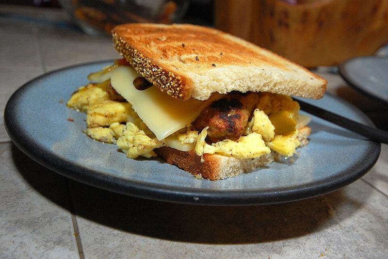 Frozen breakfast sandwiches