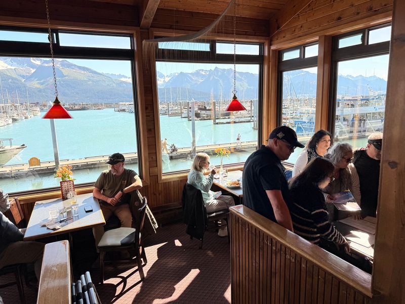 Harbor View Booths At Golden Hour