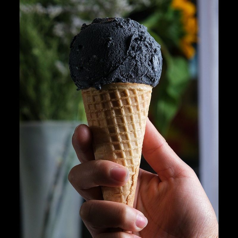 Charcoal ice cream