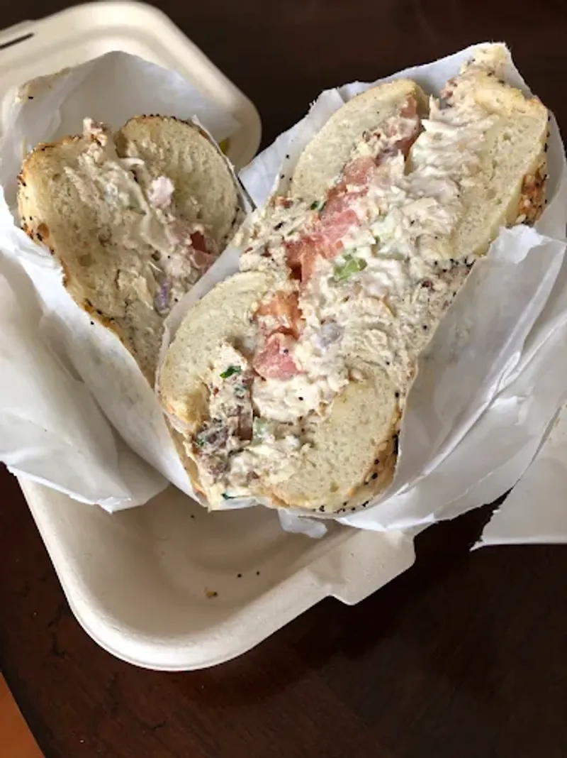 Salt Bagel With Whitefish Salad