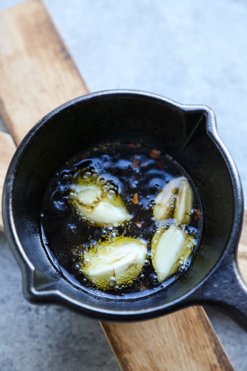 Burning garlic