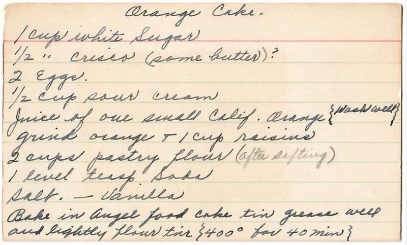 Old recipe card