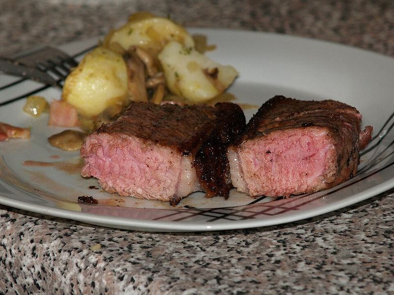 Rare steak