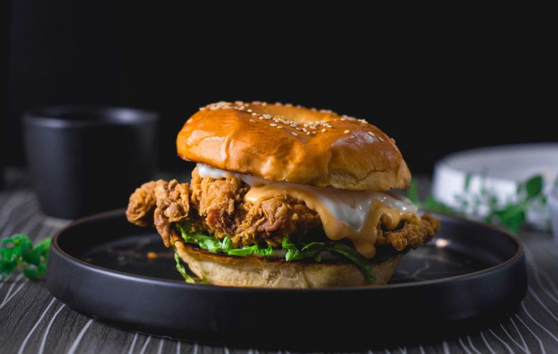 Dry chicken sandwich
