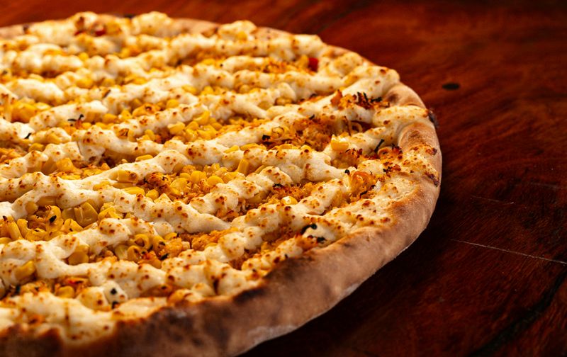 Corn on pizza