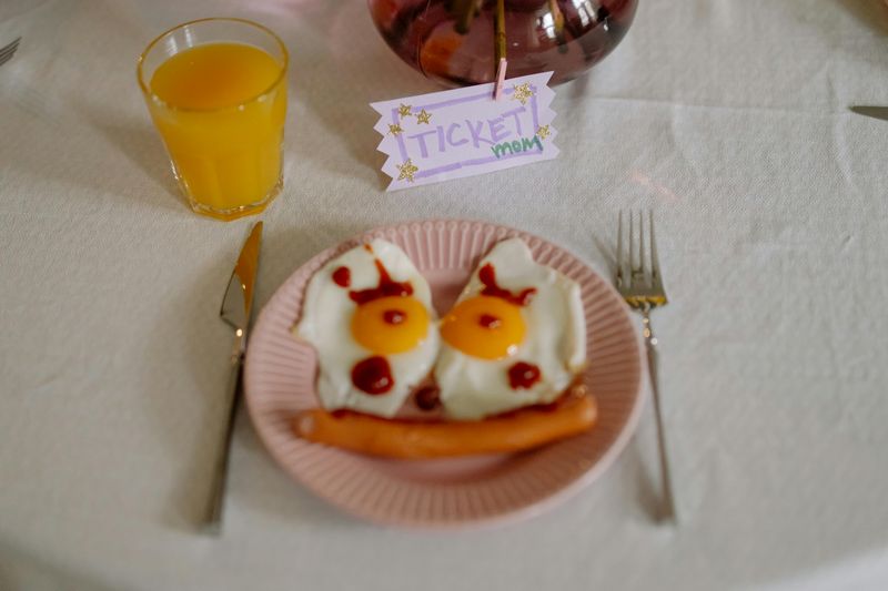 Ketchup on eggs