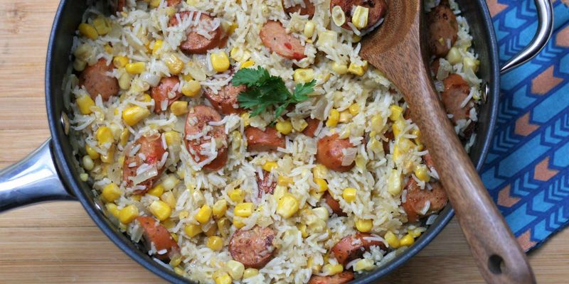 Rice and sausage skillet