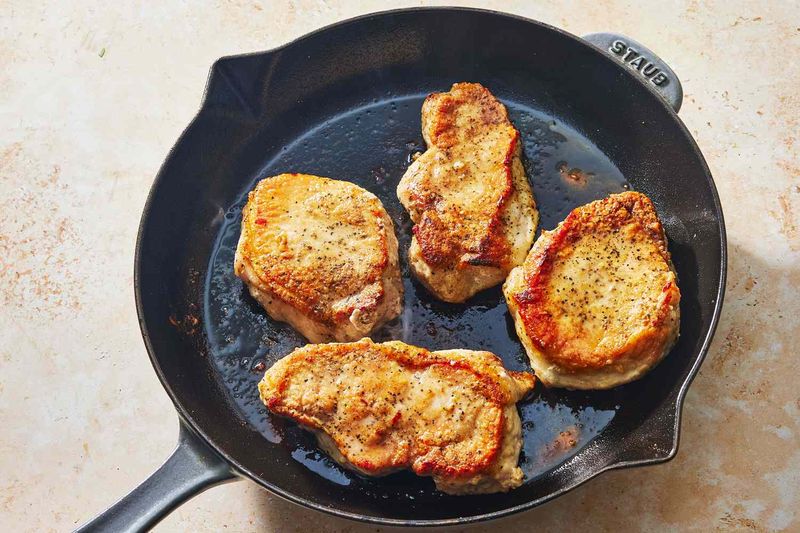 Pan-fried pork chops