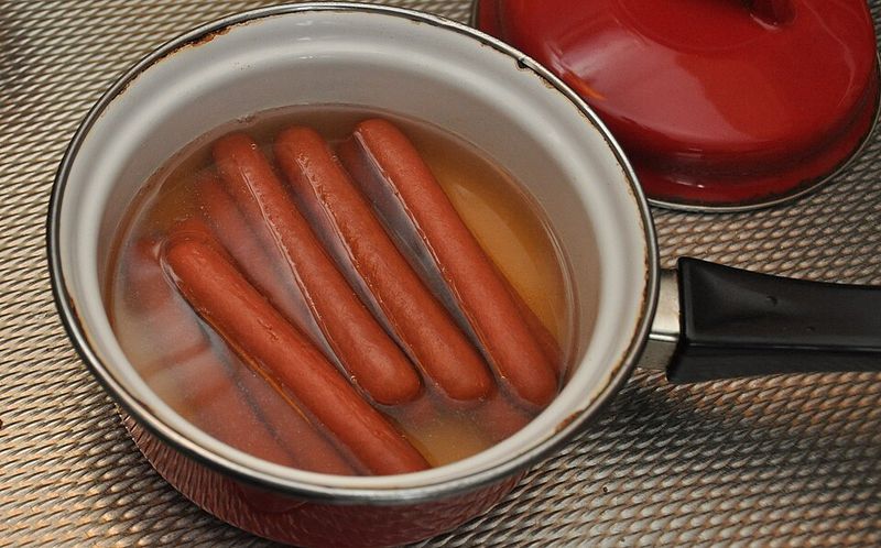 Boiled hot dogs