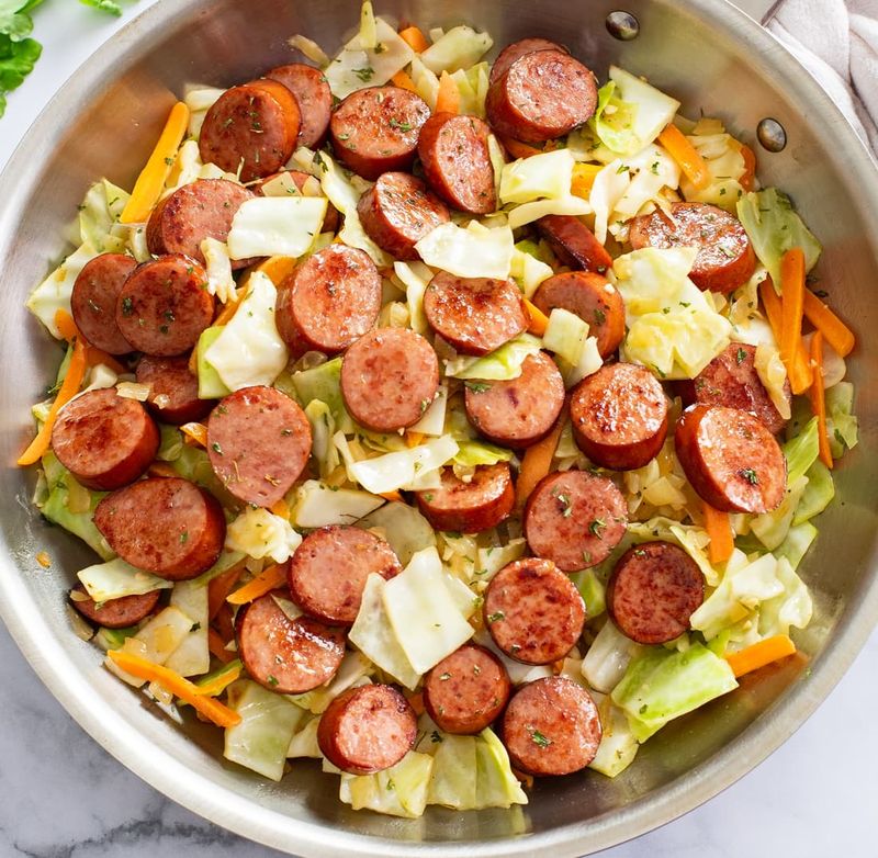 Cabbage with sausage