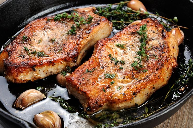 Pan-fried pork chops