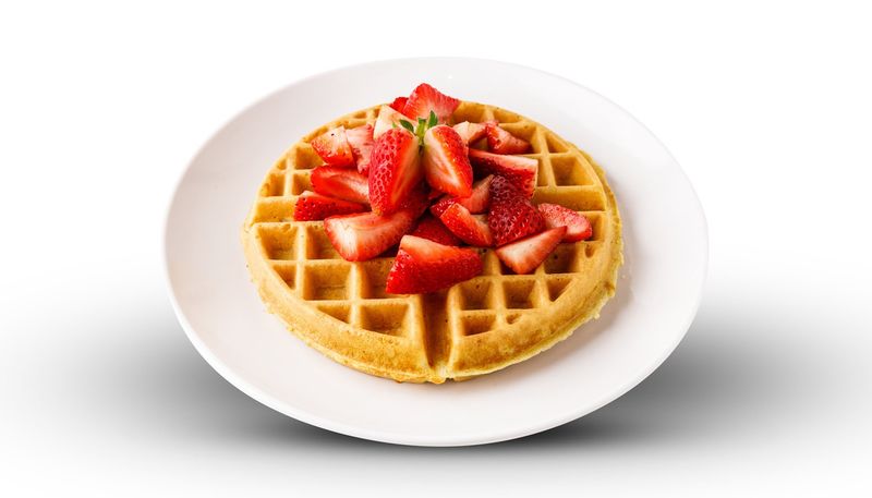 Strawberry and Banana Waffles Loaded With Fresh Fruit